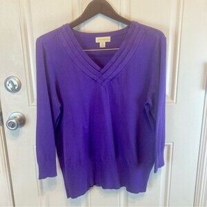 Appleseeds Women's [Purple] 3/4 Sleeves Top